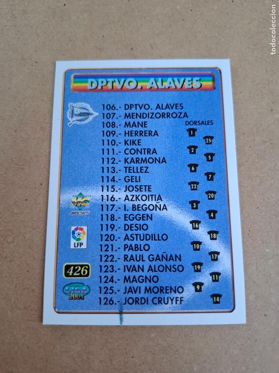 Cromos de F&uacute;tbol: MUNDICROMO 2000 2001 00 01 - 426 D&Ntilde;T