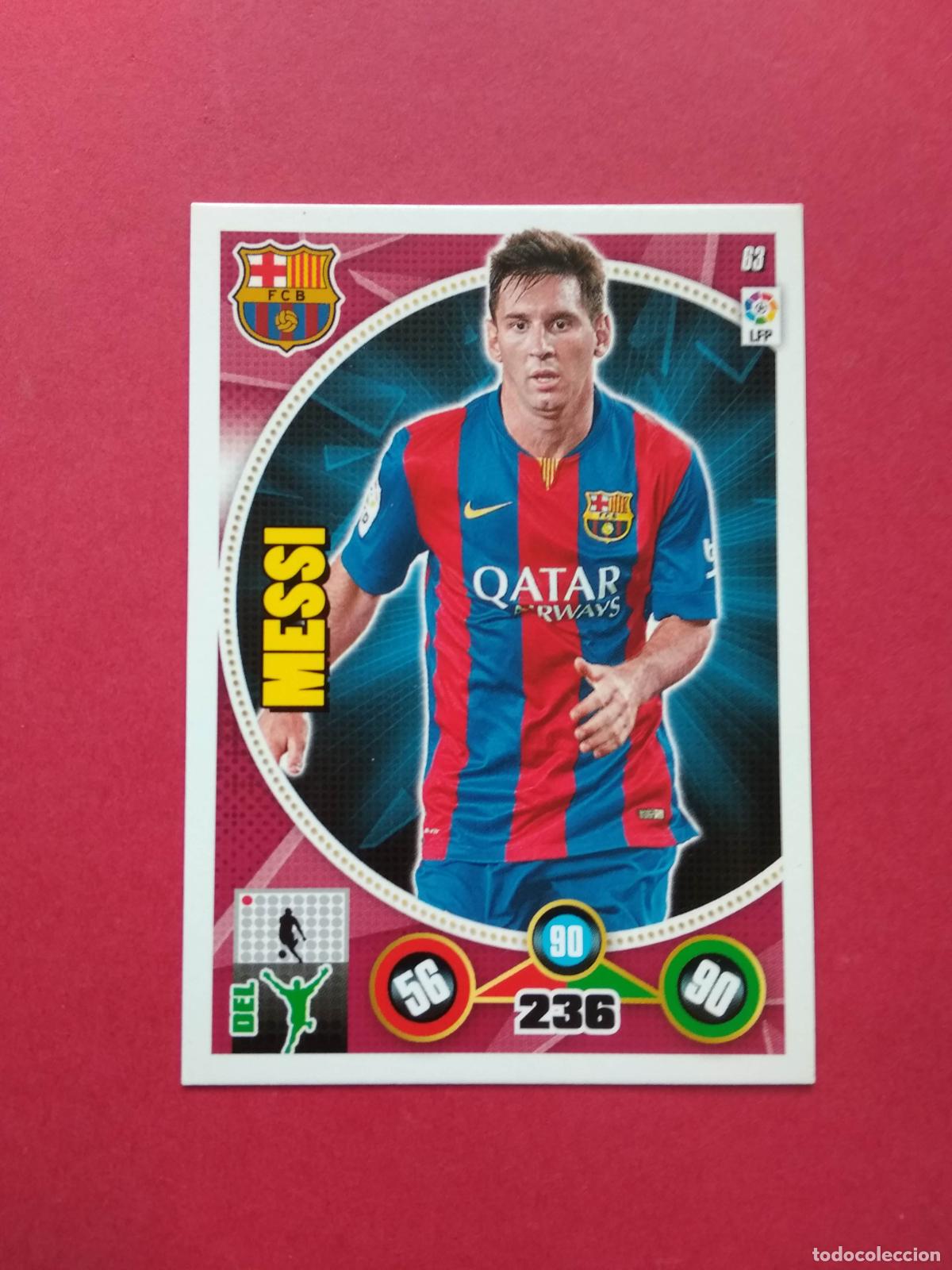 Fu&szlig;ball-Sticker: PANINI ADRENALYN CROMO CARD FICHA LIGA 14 15 2014 2015 MESSI BARCELONA N&ordm; 63