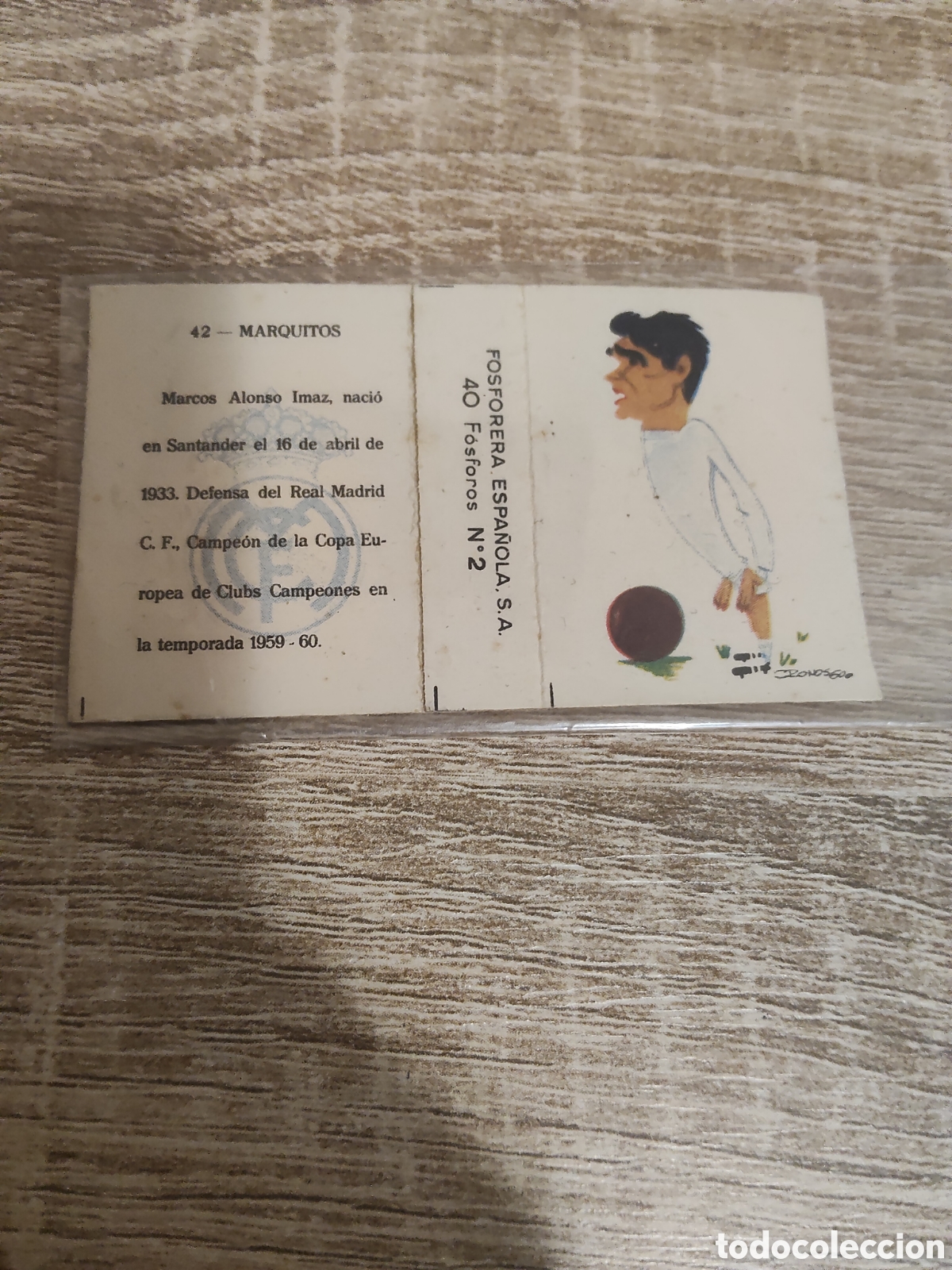 Cromos de F&uacute;tbol: Fosforera espa&ntilde;ola 42 Marquitos Real Madrid