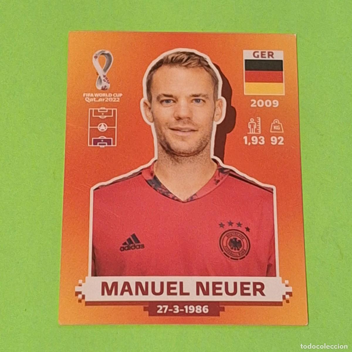 Cromos de F&uacute;tbol: WORLD CUP MUNDIAL QATAR 2022 - VERSION NARANJA SUDAMERICA - GER 2 ALEMANIA - MANUEL NEUER