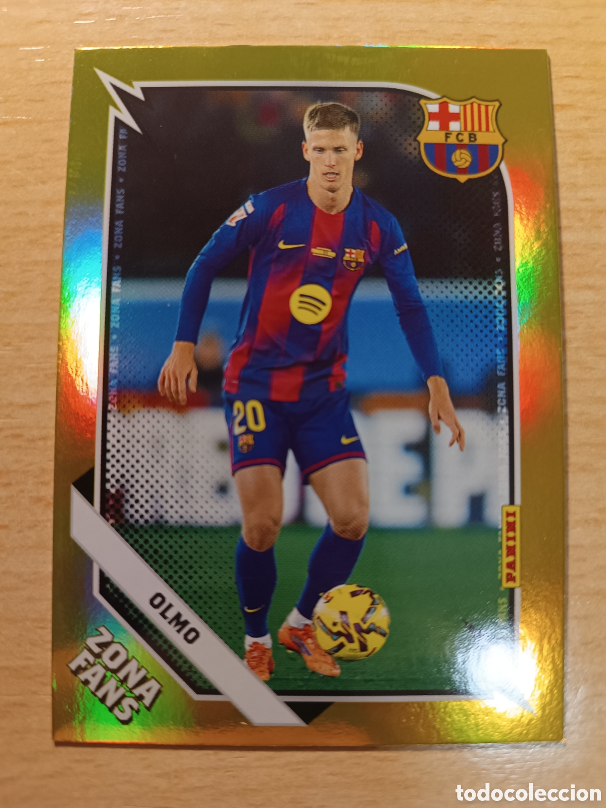Cromos de F&uacute;tbol: DANI OLMO ZONA FANS PARALELA ORO PANINI CLUB FC BARCELONA 2025 2026 PANINI 25 26