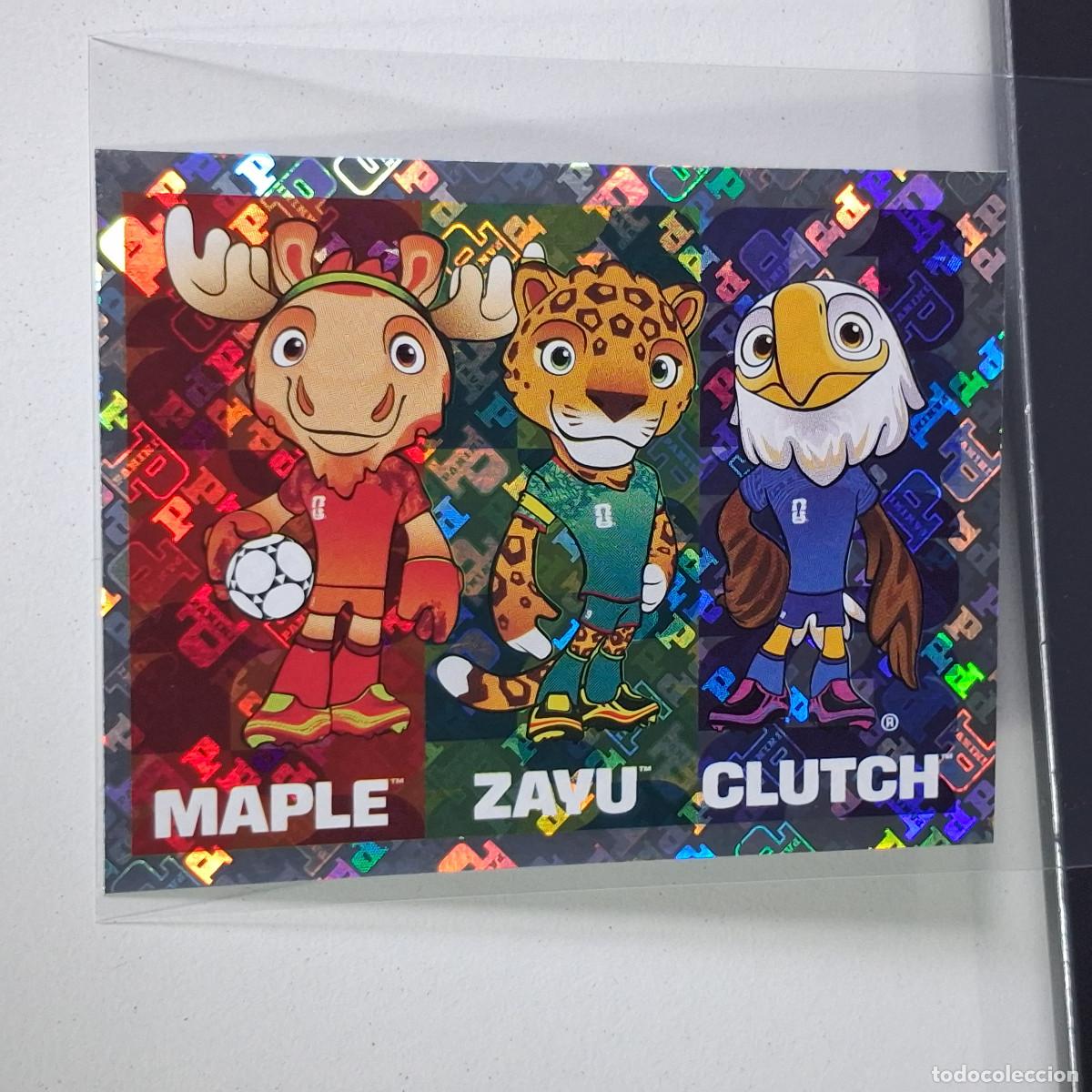 Cromos de F&uacute;tbol: A35 FWC 3 FWC3 OFFICIAL MASCOTAS MAPLE ZAYU CLUTCH MUNDIAL FIFA WORLD CUP 2026 STICKER PANINI