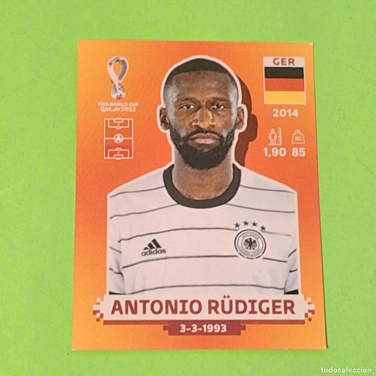Cromos de F&uacute;tbol: WORLD CUP MUNDIAL QATAR 2022 - VERSION NARANJA SUDAMERICA - GER 8 ALEMANIA - ANTONIO RUDIGER