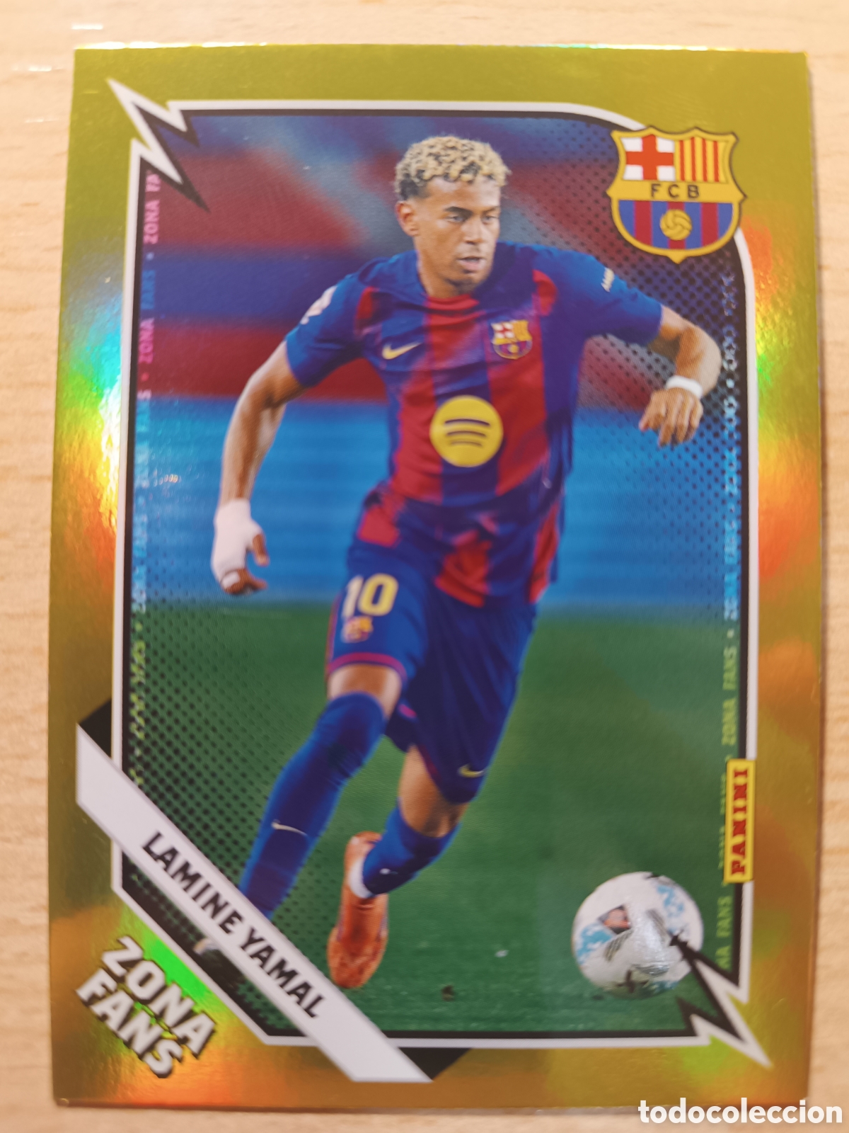 Cromos de F&uacute;tbol: LAMINE YAMAL ZONA FANS PARALELA ORO PANINI CLUB FC BARCELONA 2025 2026 PANINI 25 26