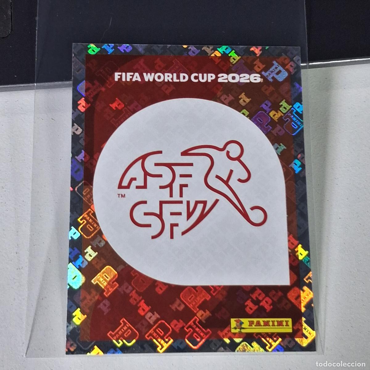 Cromos de F&uacute;tbol: A35 SUI 1 SUI1 ESCUDO LOGO BADGE SWITZERLAND SUIZA MUNDIAL FIFA WORLD CUP 2026 STICKER PANINI