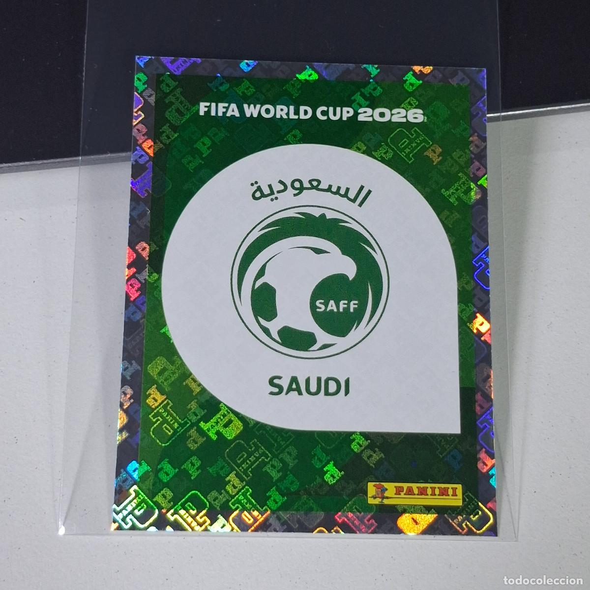 Cromos de F&uacute;tbol: A35 KSA 1 KSA1 ESCUDO LOGO BADGE ARABIA SAUD&Iacute; MUNDIAL FIFA WORLD CUP 2026 STICKER PANINI