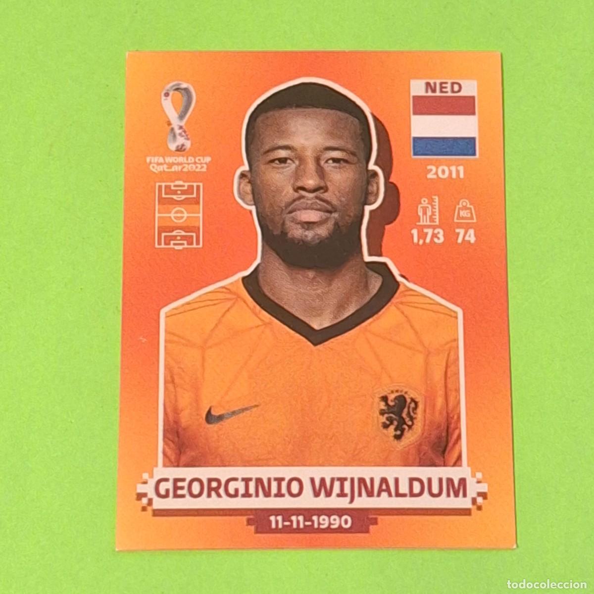 Cromos de F&uacute;tbol: WORLD CUP MUNDIAL QATAR 2022 - VERSION NARANJA SUDAMERICA - NED 14 HOLANDA - GEORGINIO WIJNALDUM