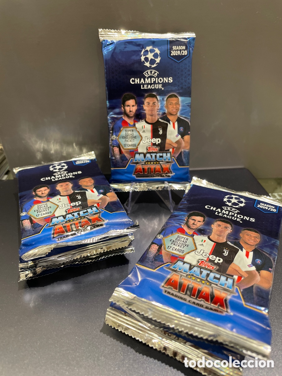 Cromos de F&uacute;tbol: Lote 10 Sobres 17 cards exclusivo Super Squad Match Attax 2019-20 Topps
