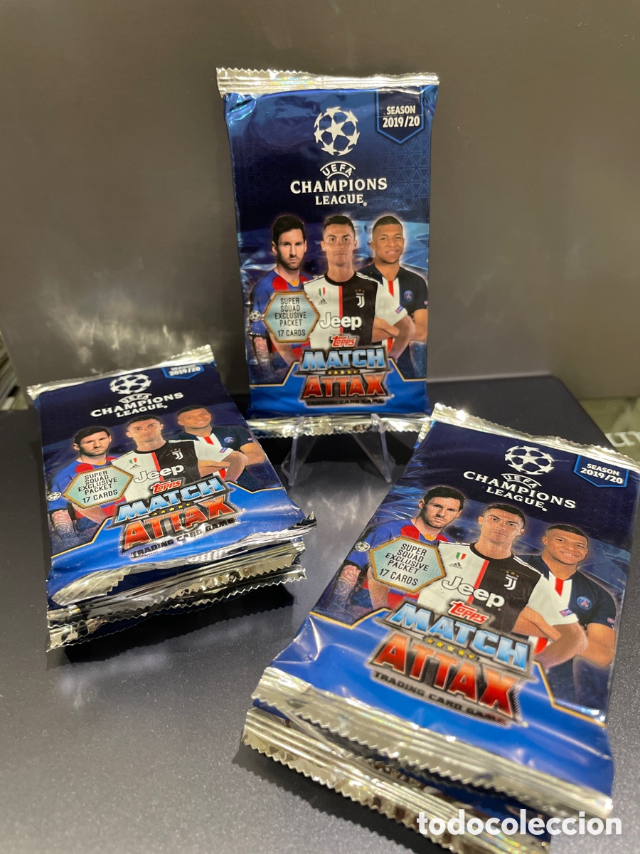 Cromos de F&uacute;tbol: Lote 10 Sobres 17 cards exclusivo Super Squad Match Attax 2019-20 Topps