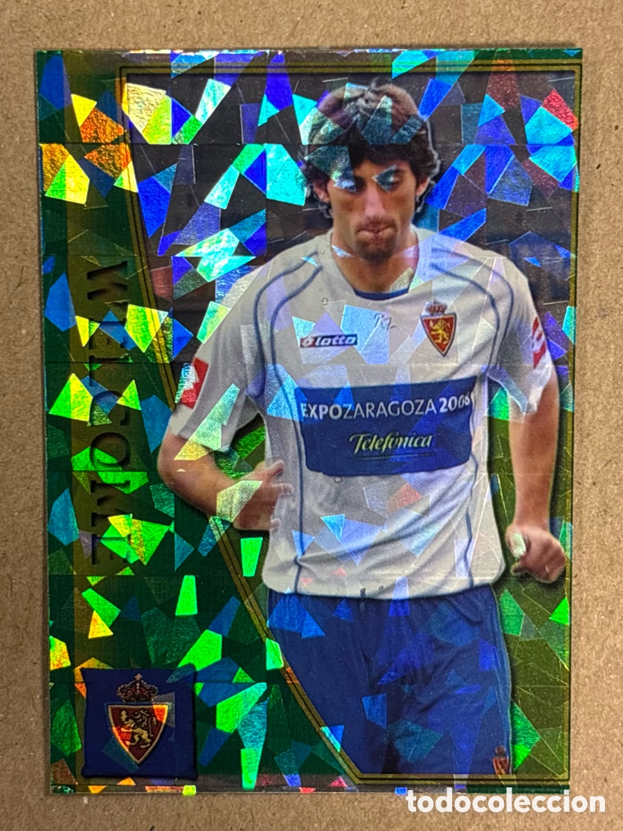 Cromos de F&uacute;tbol: DIEGO MILITO (REAL ZARAGOZA). CARTA REFRACTOR ROOKIE MUNDICROMO FICHAS DE LA LIGA 2006. #600.