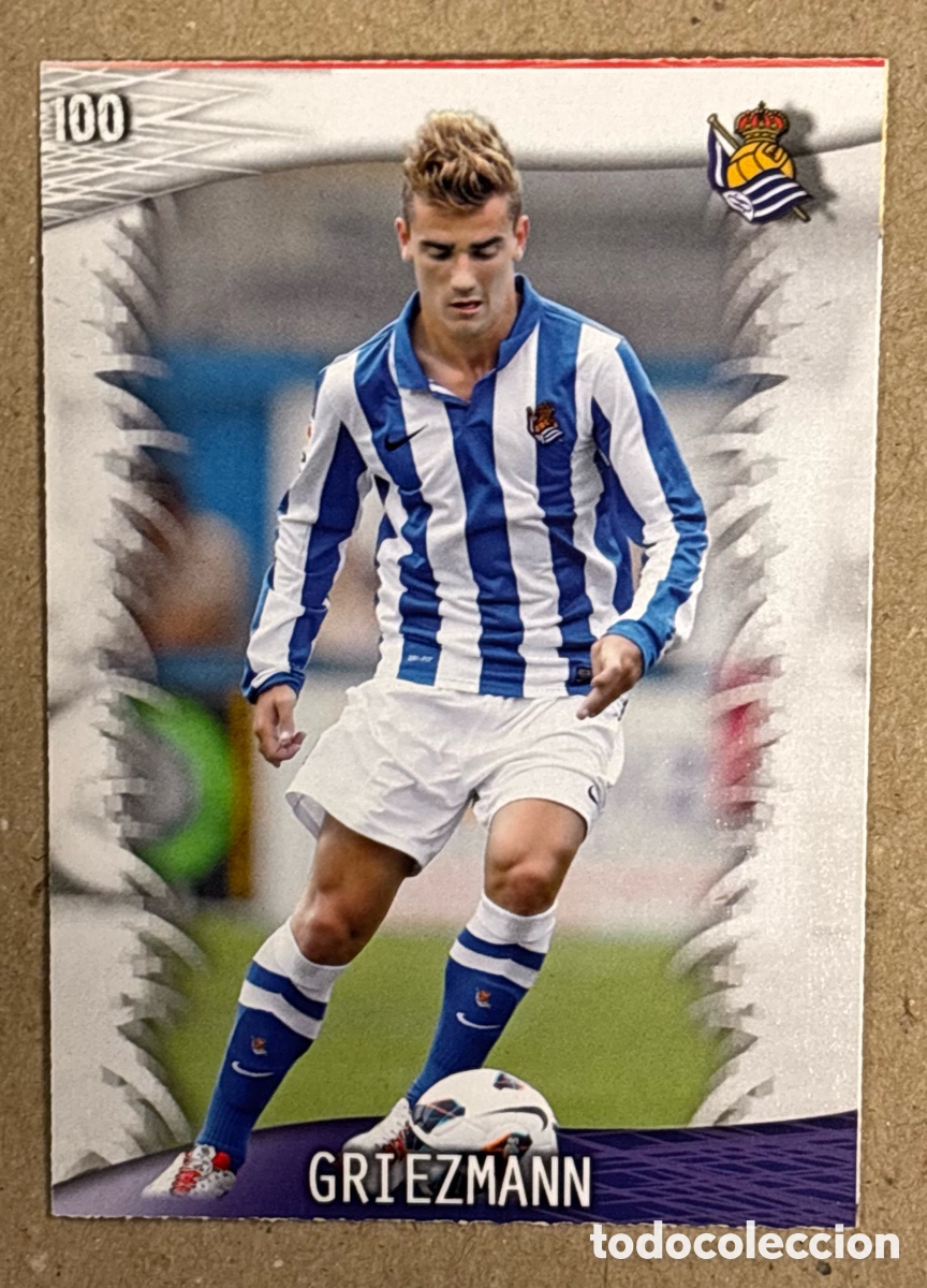 Cromos de F&uacute;tbol: GRIEZMANN (REAL SOCIEDAD). CARTA MUNDICROMO FICHAS QUIZ LA LIGA 2014. #100.
