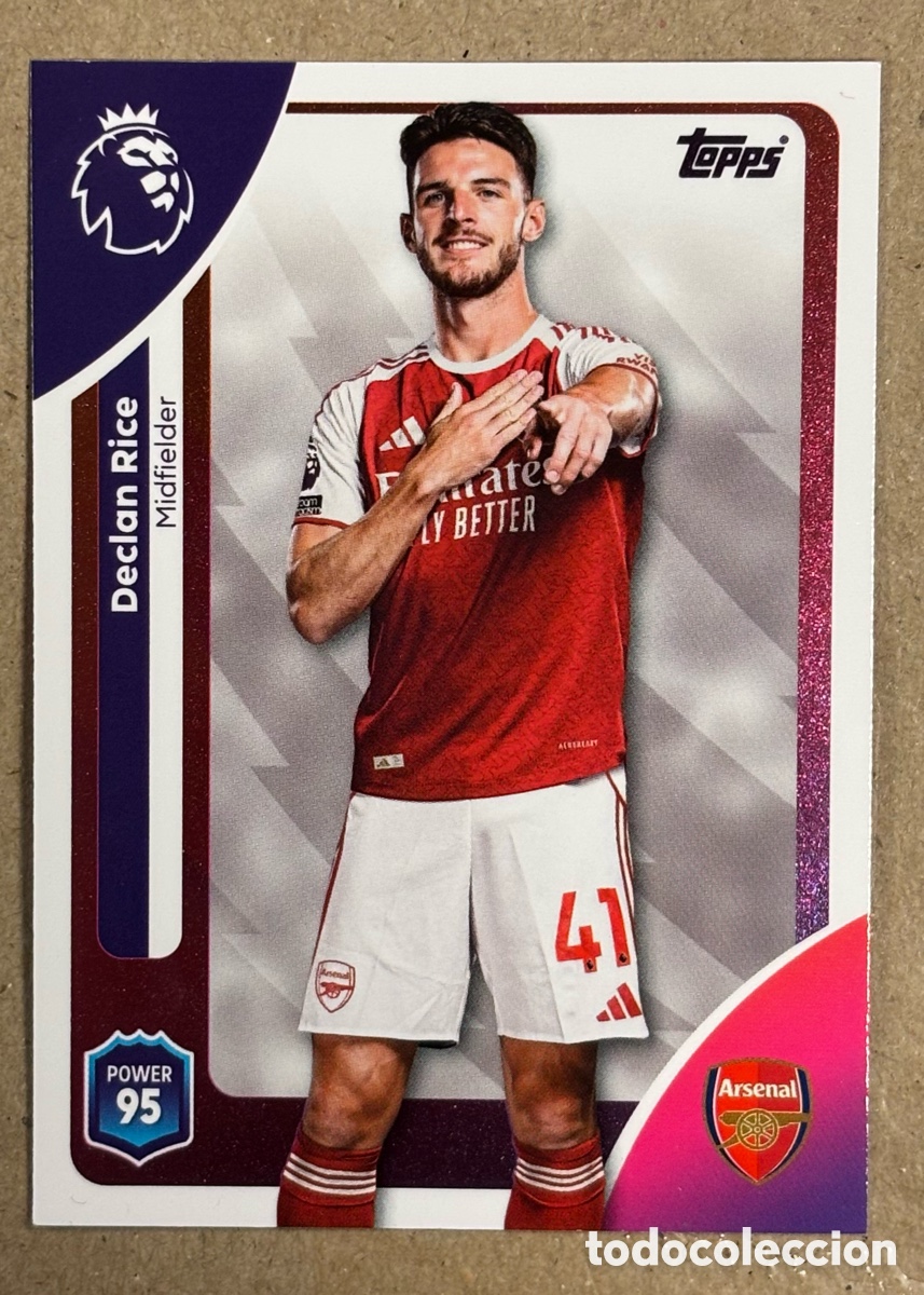 Cromos de F&uacute;tbol: DECLAN RICE (ARSENAL). CARTA COLECCI&Oacute;N TOPPS PREMIER LEAGUE 2025/26. #8.
