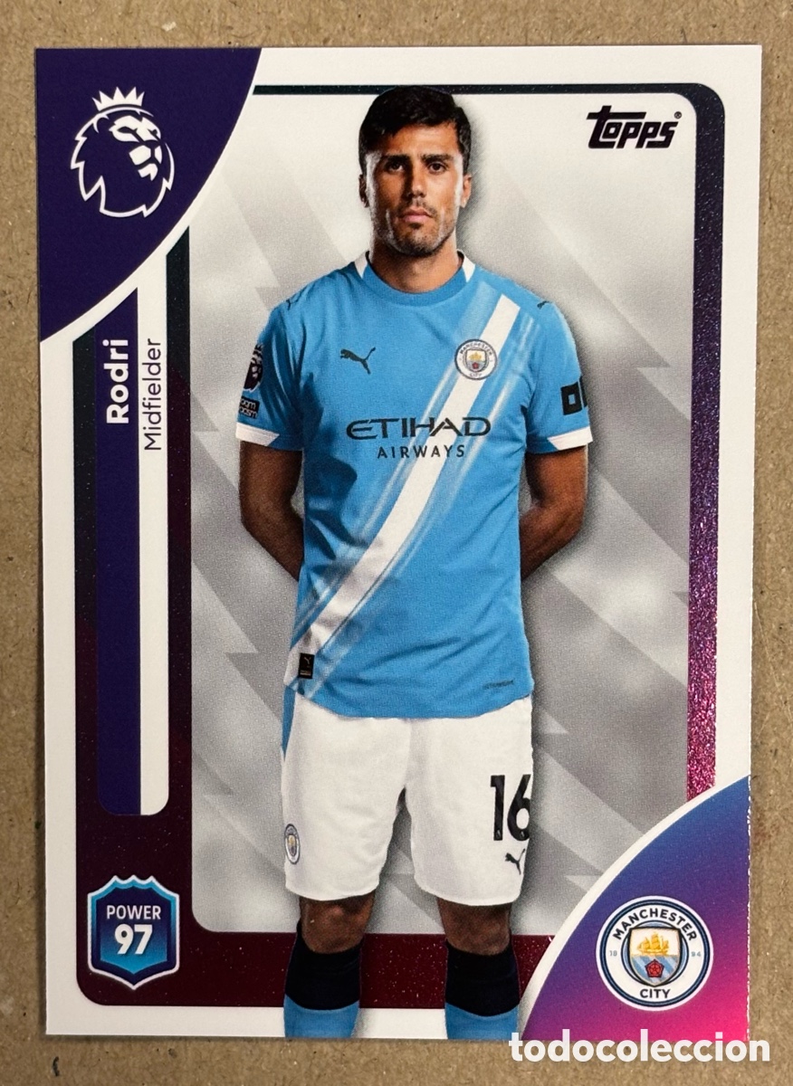 Cromos de F&uacute;tbol: RODRI (MANCHESTER CITY). CARTA COLECCI&Oacute;N TOPPS PREMIER LEAGUE 2025/26. #188.