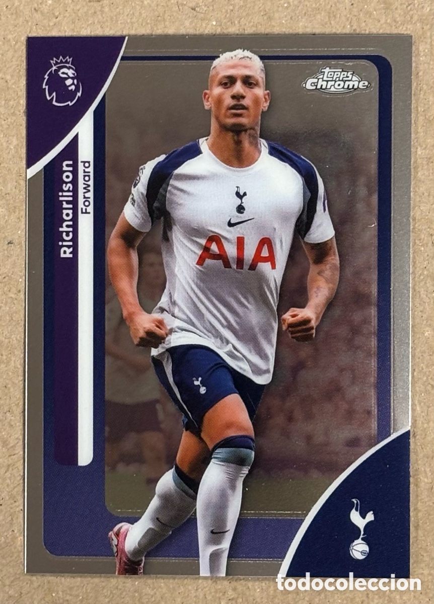 Football Stickers: RICHARLISON (TOTENHAM HOTSPUR). CARTA TOPPS CHROME PREMIER LEAGUE 2026. #173.