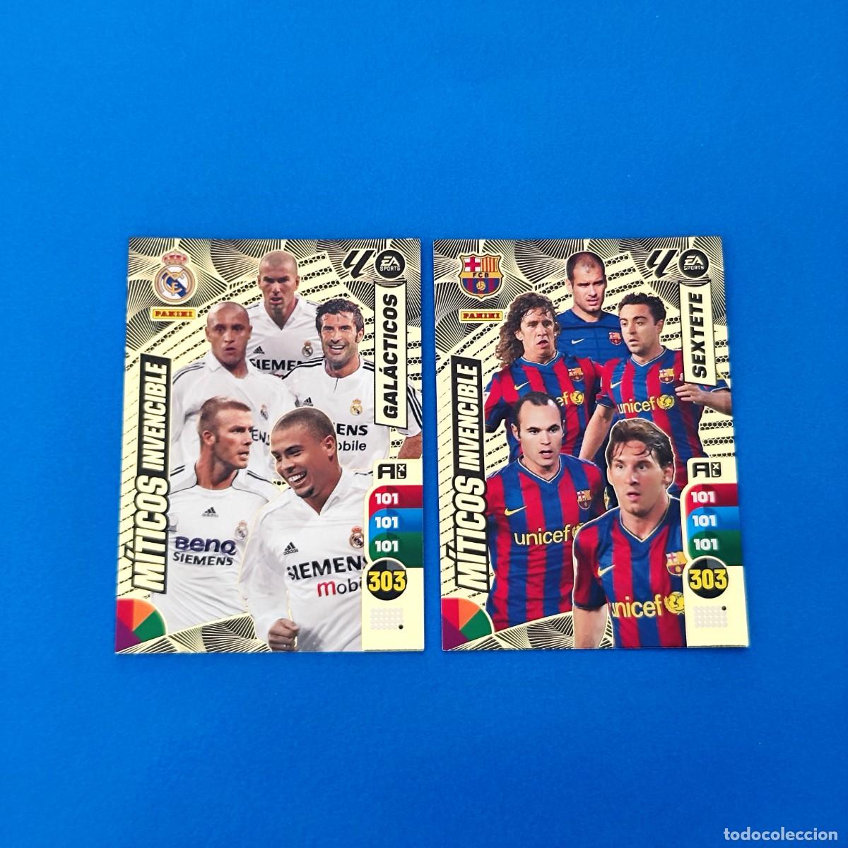 Cromos de F&uacute;tbol: Adrenalyn 2024 2025 / 24 25 M&iacute;ticos Invencible Sextete Barcelona - Gal&aacute;cticos Real Madrid