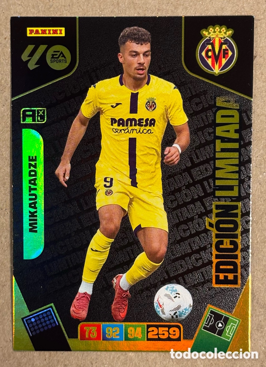 Cromos de F&uacute;tbol: MIKAUTADZE (VILLARREAL). CARTA EDICI&Oacute;N LIKITADA PANINI ADRENALYN XL 2025/26.