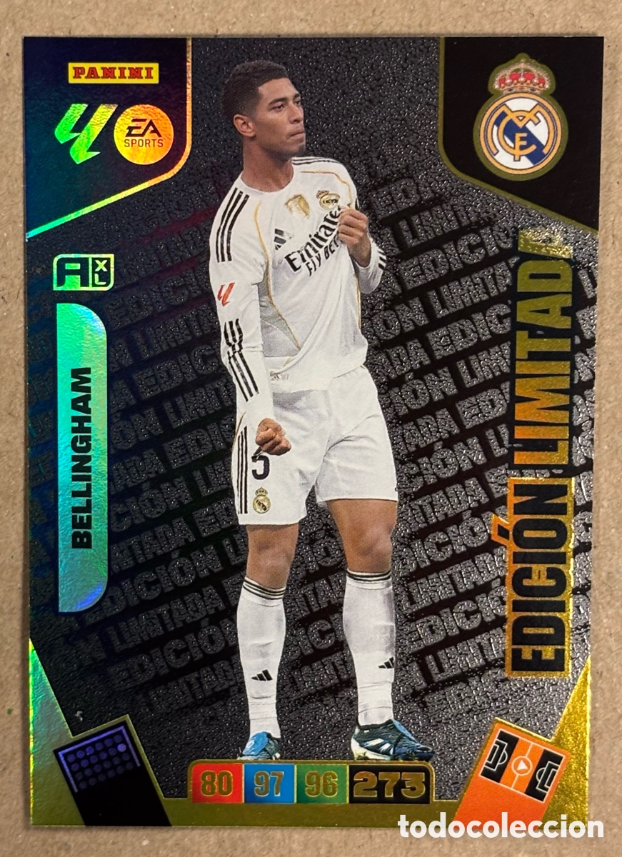 Cromos de F&uacute;tbol: BELINGHAM (REAL MADRID). CARTA EDICI&Oacute;N LIKITADA PANINI ADRENALYN XL 2025/26.