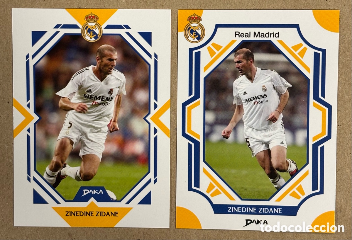 Cromos de F&uacute;tbol: ZINEDINE ZIDANE. 2 CARTAS DAKA TOP AUDIENCE REAL MADRID CF 2025/26