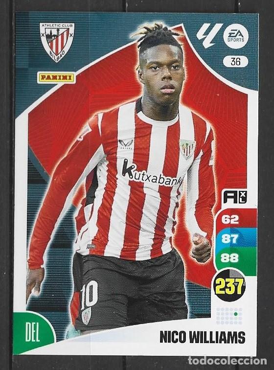 Cromos de F&uacute;tbol: Adrenalyn 24/25 - Nico Williams - N&ordm; 36 - Athletic Club