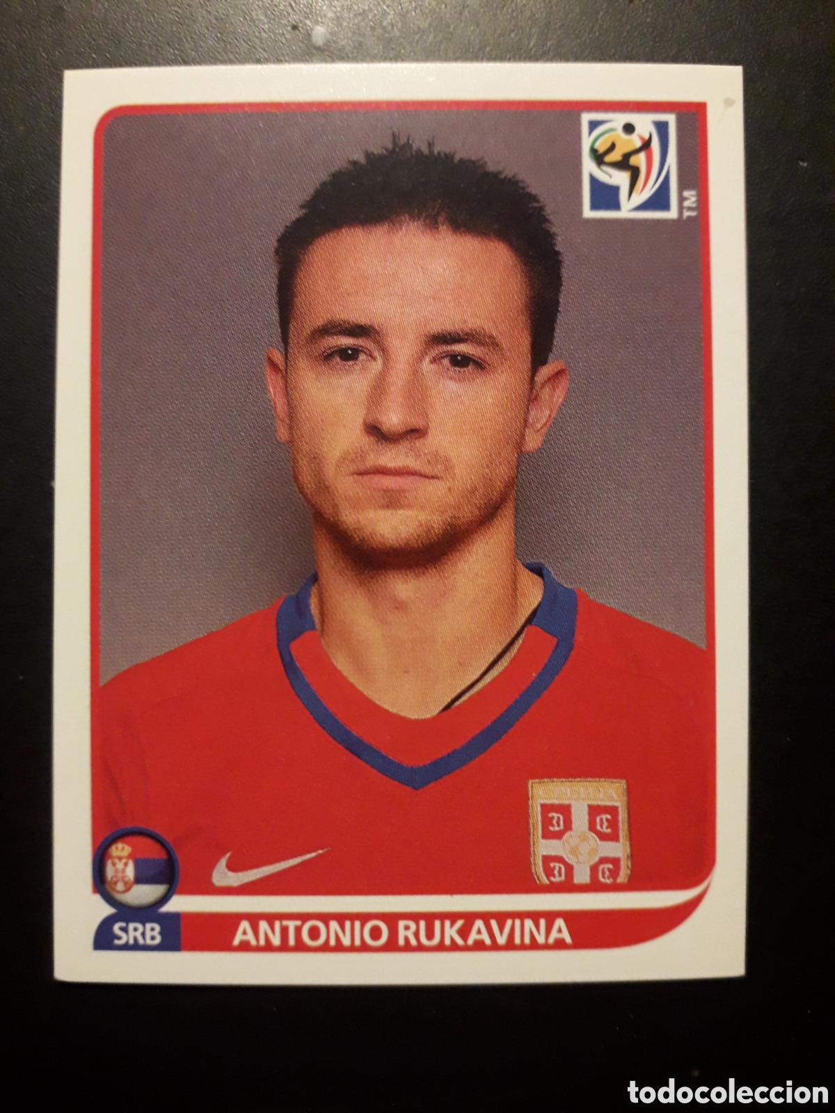 Cromos de F&uacute;tbol: RUKAVINA SERBIA MUNDIAL SUD&Aacute;FRICA 2010 PANINI N&deg; 302 SIN PEGAR, TRASERA AZUL, PEDIDO M&Iacute;NIMO 3&euro;