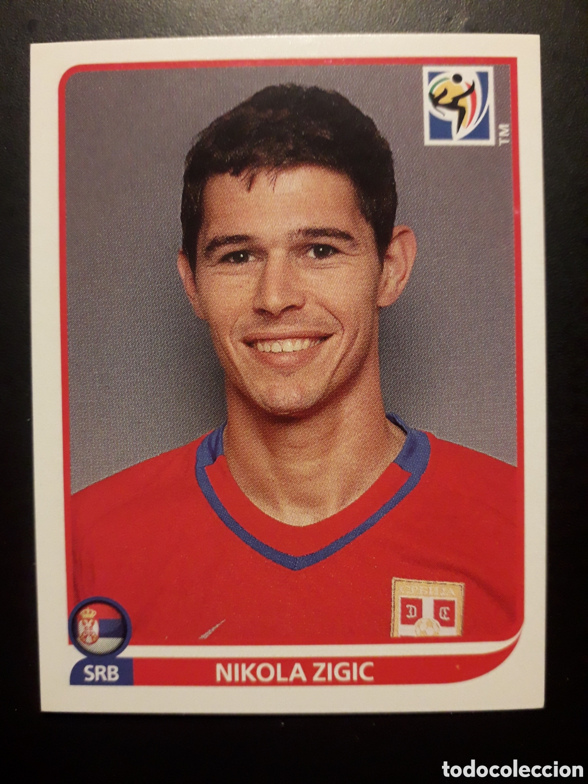 Cromos de F&uacute;tbol: NIKOLA ZIGIC SERBIA MUNDIAL SUD&Aacute;FRICA 2010 PANINI N&deg; 313 SIN PEGAR, TRASERA AZUL. PEDIDO M&Iacute;NIMO 3&euro;