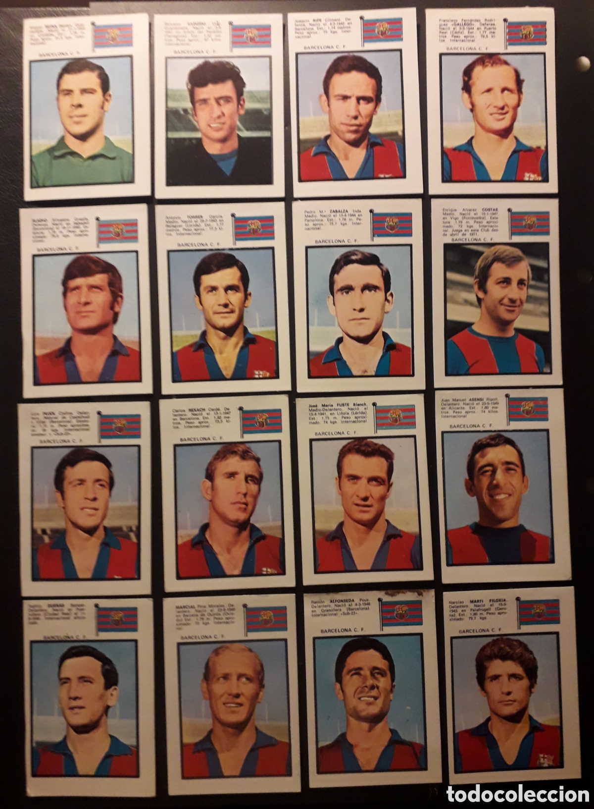 Cromos de F&uacute;tbol: 16 CROMOS FC BARCELONA ED FHER 1971 1972 71 72 DESPEGADOS EQUIPO COMPLETO, ALG&Uacute;N DEFECTO FOTOS LEER