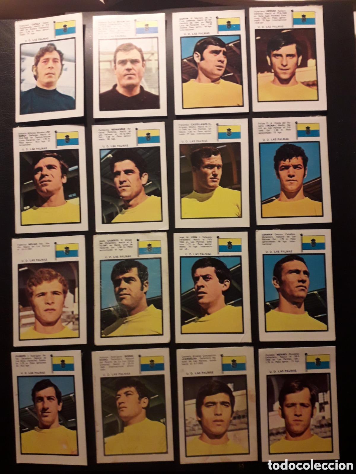 Cromos de F&uacute;tbol: 16 CROMOS LAS PALMAS ED FHER 1971 1972 71 72 DESPEGADOS, EQUIPO COMPLETO. FOTOS. PEDIDO M&Iacute;NIMO 3&euro;.