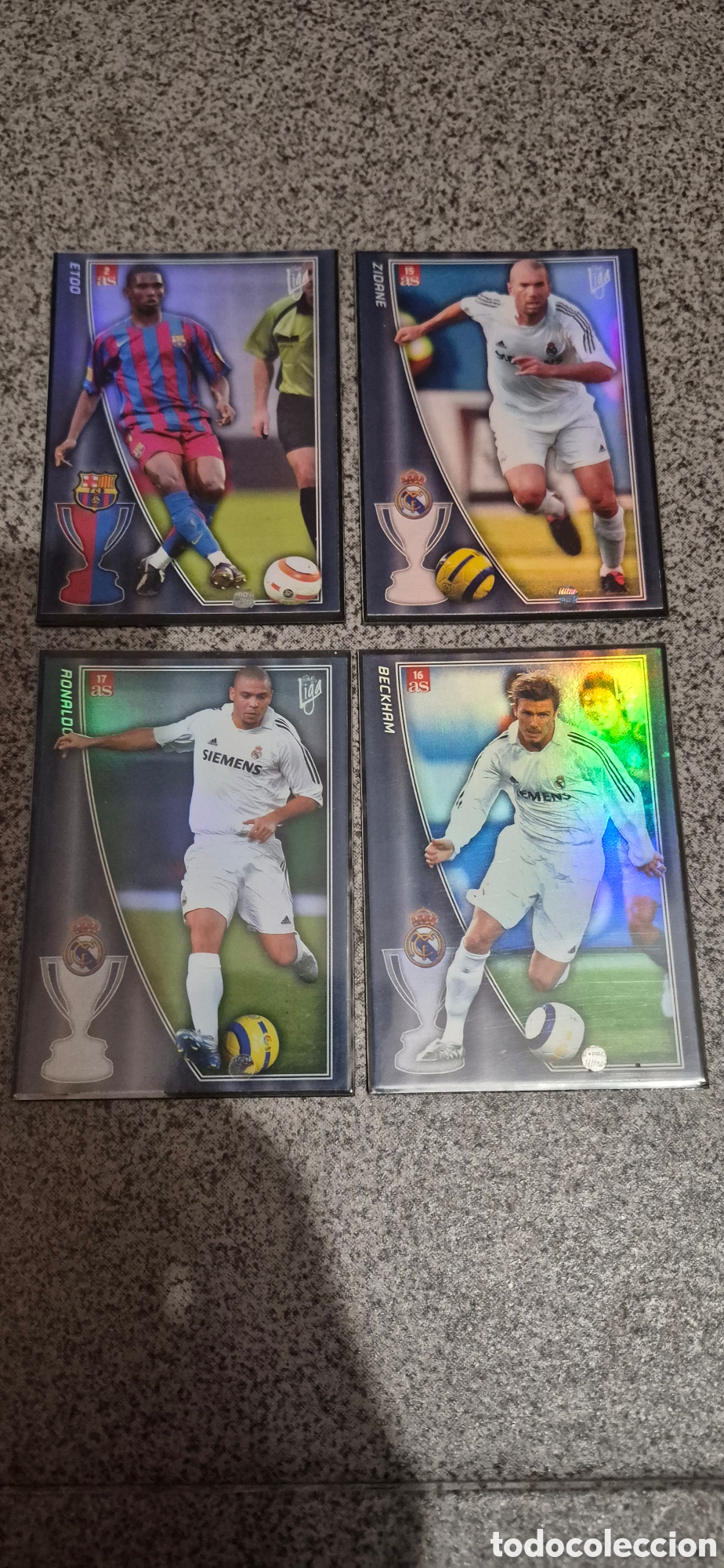 Cromos de F&uacute;tbol: CROMOS Z.ZIDANE R.NAZARIO S.ETOO D.BECKHAM