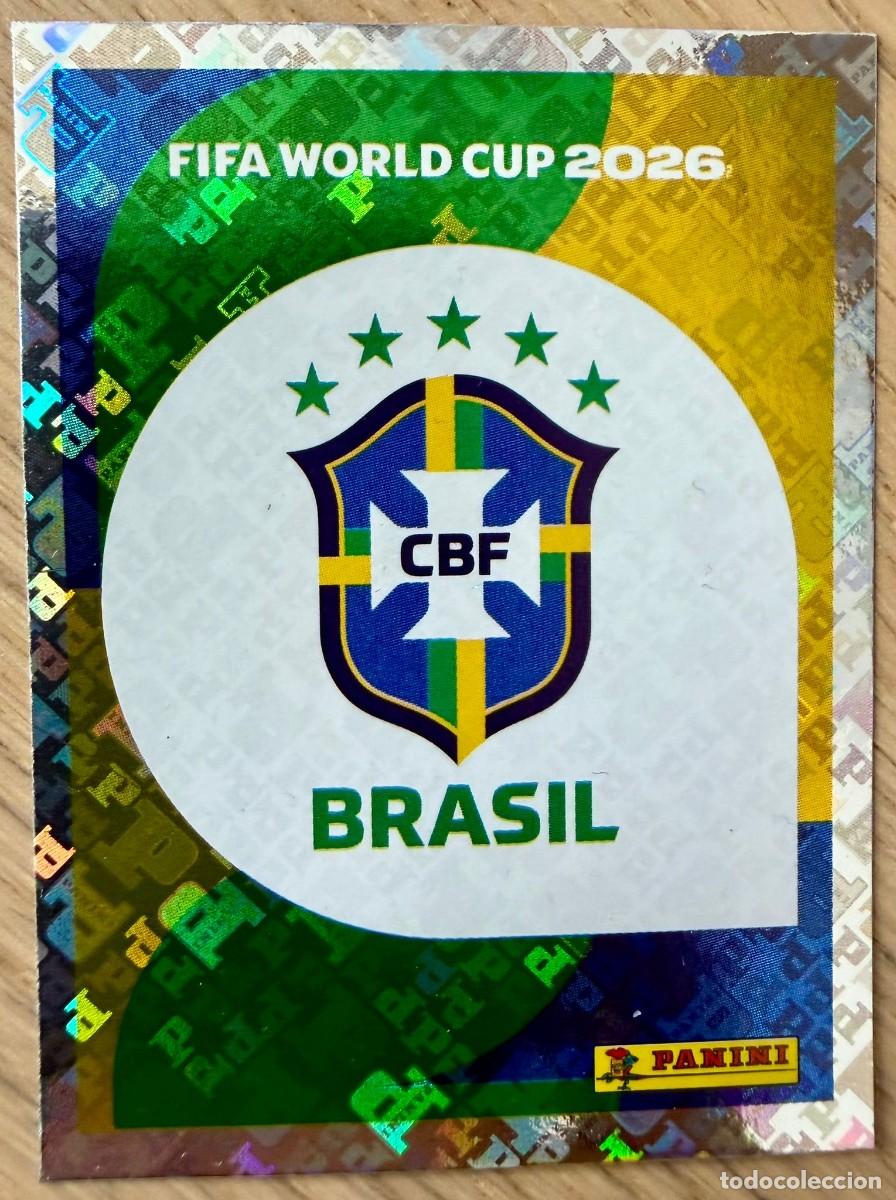 Cromos de F&uacute;tbol: BRA1 BRA 1 ESCUDO BRASIL MUNDIAL FIFA WORLD CUP 2026 26 STICKER CROMO PANINI SIN PEGAR
