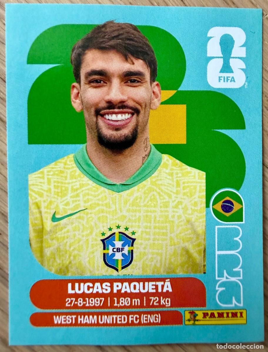 Cromos de F&uacute;tbol: BRA9 BRA 9 LUCAS PAQUETA BRASIL MUNDIAL FIFA WORLD CUP 2026 26 STICKER CROMO PANINI SIN PEGAR