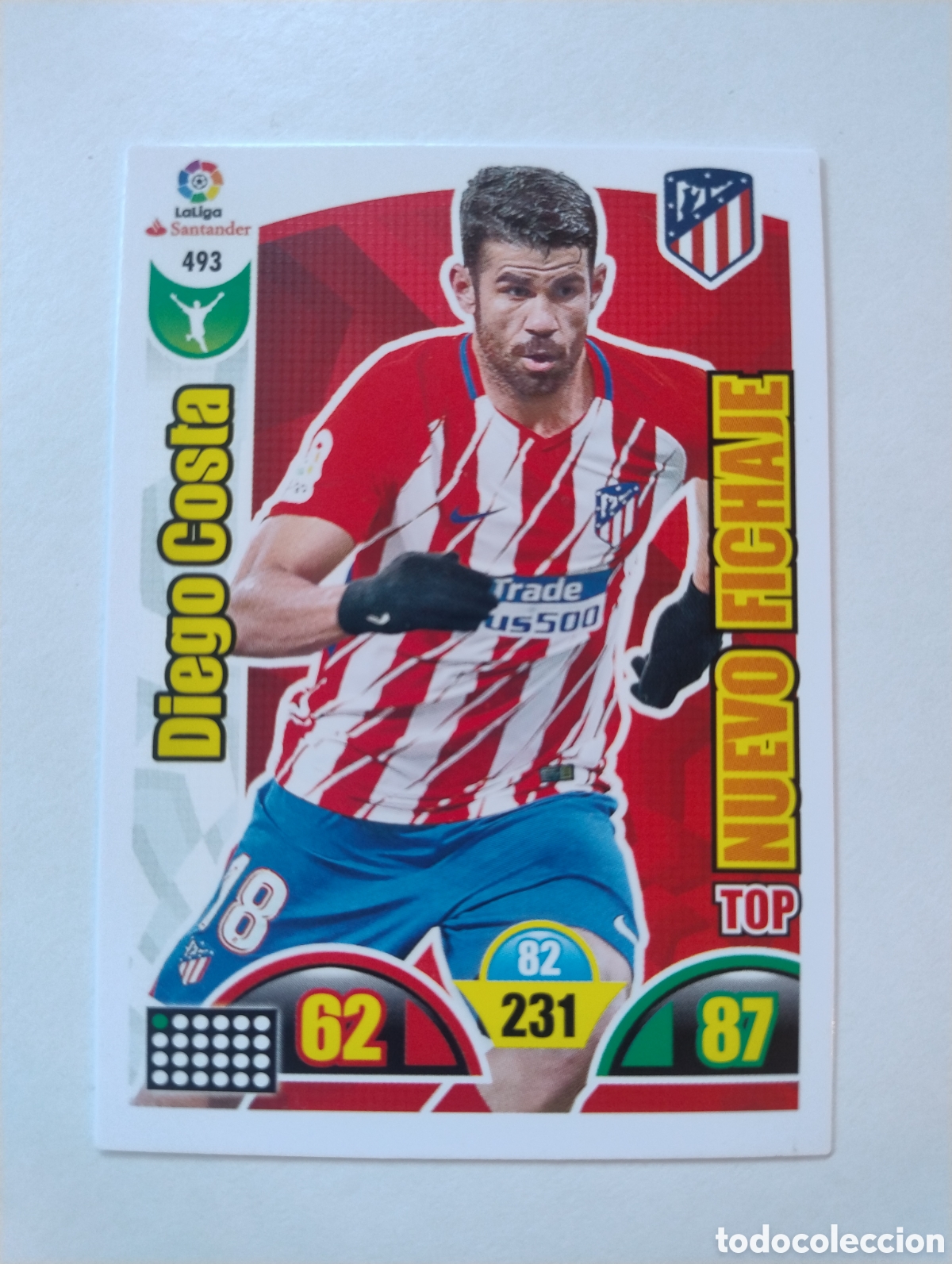 Cromos de F&uacute;tbol: 493 - Diego Costa - Atl&eacute;tico de Madrid - Adrenalyn XL Liga 2017 - 2018 Top Nuevo Fichaje