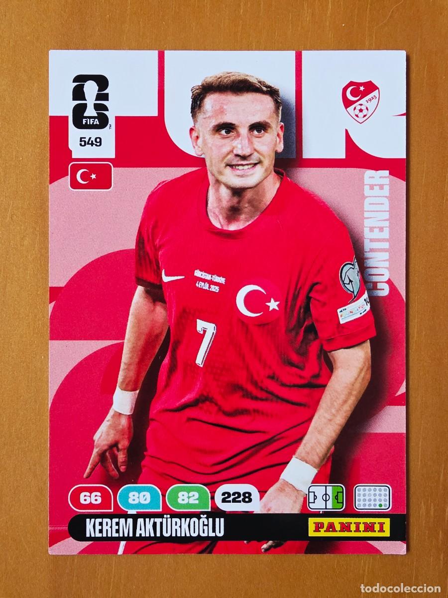 Cromos de F&uacute;tbol: 549 Kerem Akt&uuml;rkoğlu, Contender, Turqu&iacute;a, Panini Adrenalyn XL Fifa World Cup 2026 Mundial 26