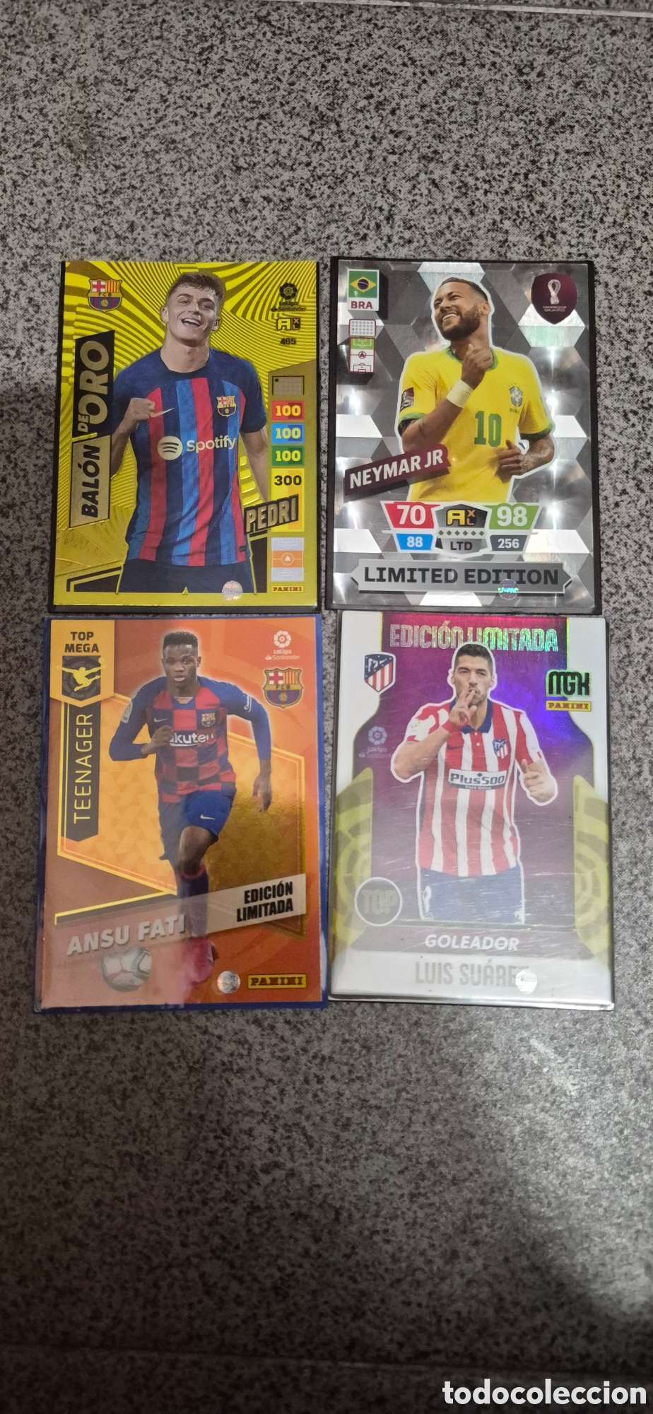 Cromos de F&uacute;tbol: CROMOS PEDRI NEYMAR LUIS SU&Aacute;REZ