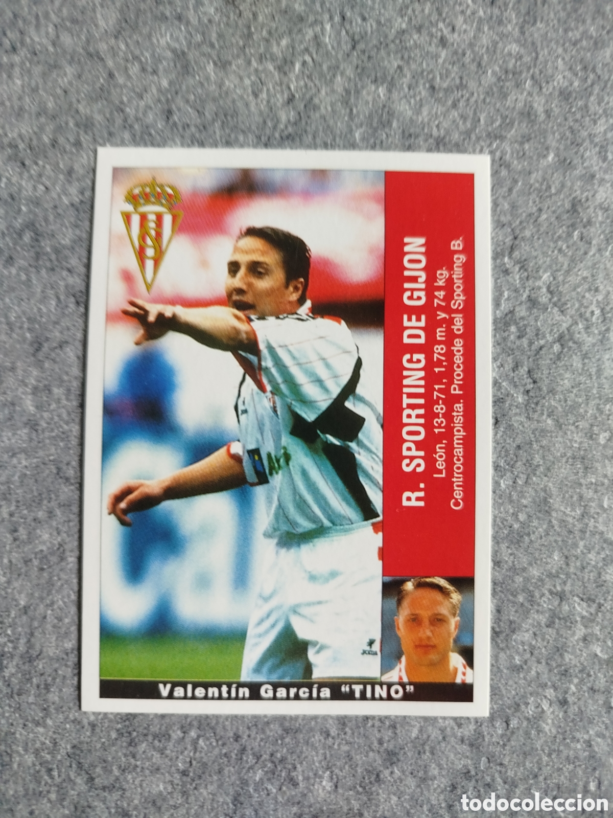 Cromos de F&uacute;tbol: COLOCA CROMO TINO SPORTING DE GIJON SUSTITUYE PANINI LIGA 1995 95 96 NUNCA PEGADO SIN PEGAR