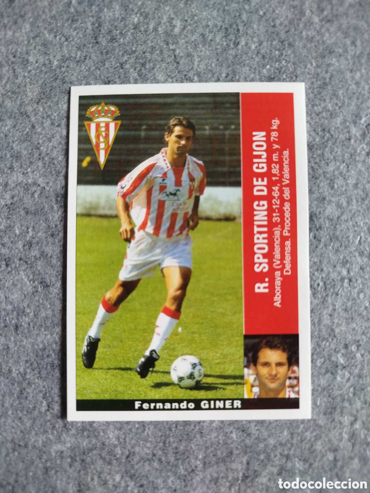 Cromos de F&uacute;tbol: ULTIMO FICHAJE CROMO GINER SPORTING DE GIJON PANINI LIGA 1995 95 96 NUNCA PEGADO SIN PEGAR