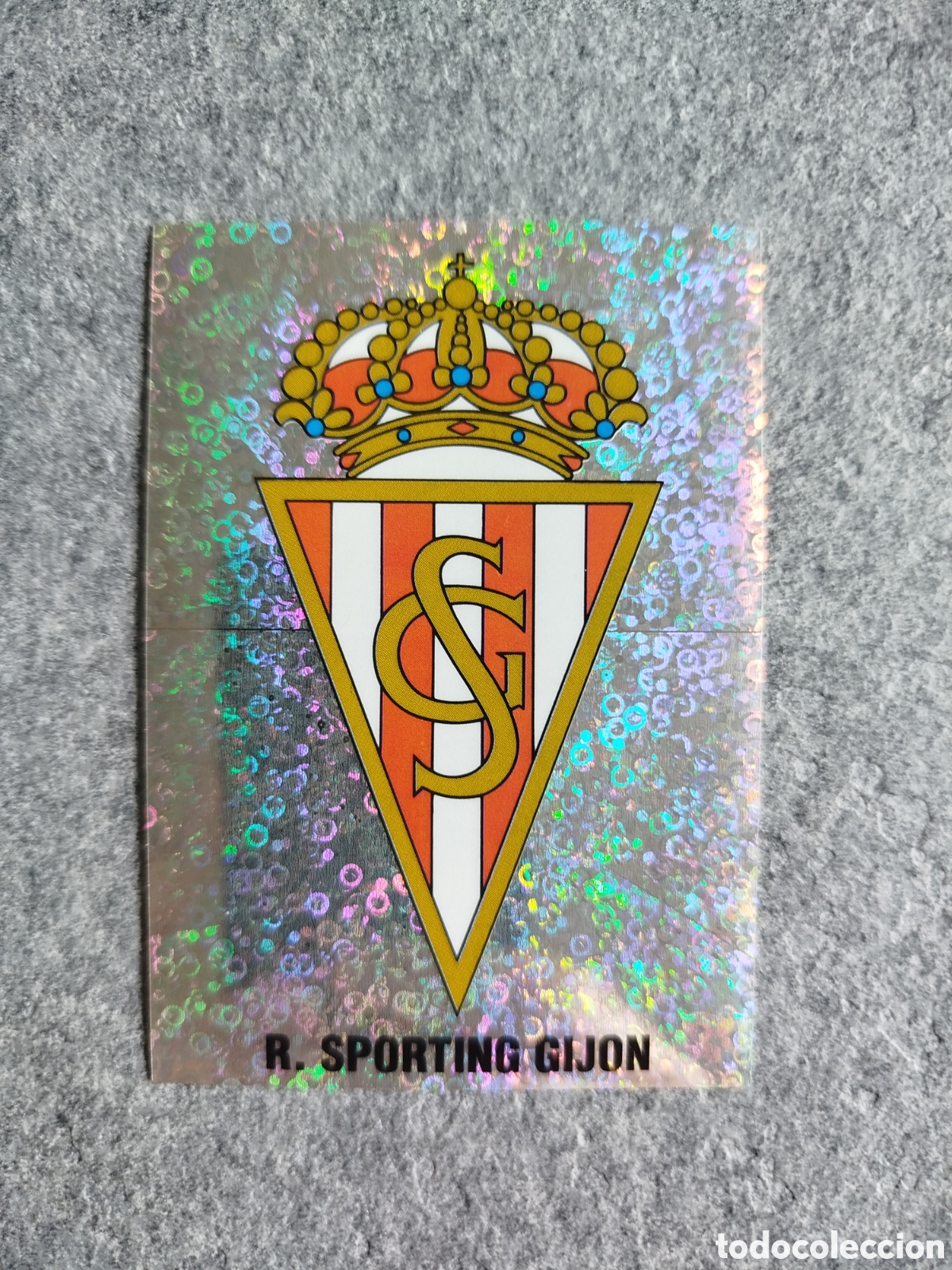 Cromos de F&uacute;tbol: CROMO ESCUDO SPORTING DE GIJON PANINI LIGA 1995 95 96 NUNCA PEGADO SIN PEGAR