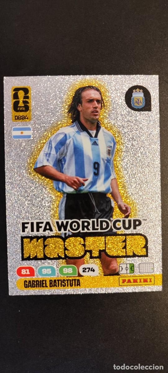 Cromos de F&uacute;tbol: ADRENALYN XL FIFA WORLD CUP 2026 CARD MASTER BATISTUTA ARGENTINA # DB04 PANINI