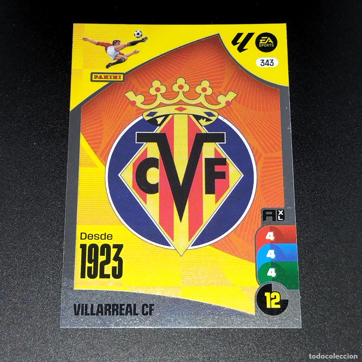 Cromos de F&uacute;tbol: 343 ESCUDO LOGO VILLARREAL CROMOS ADRENALYN XL LALIGA CARD 2024 2025 24 25 PANINI