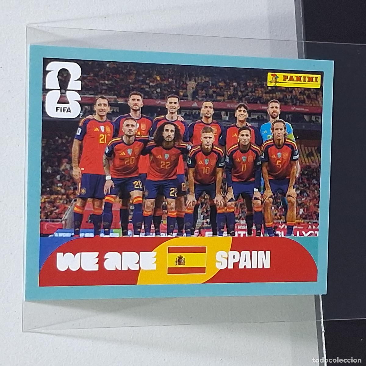 Cromos de F&uacute;tbol: A36 ESP13 TEAM PHOTO EQUIPO 13 ESPA&Ntilde;A ESP SPAIN ESPA&Ntilde;A MUNDIAL FIFA WORLD CUP 2026 STICKER PANINI
