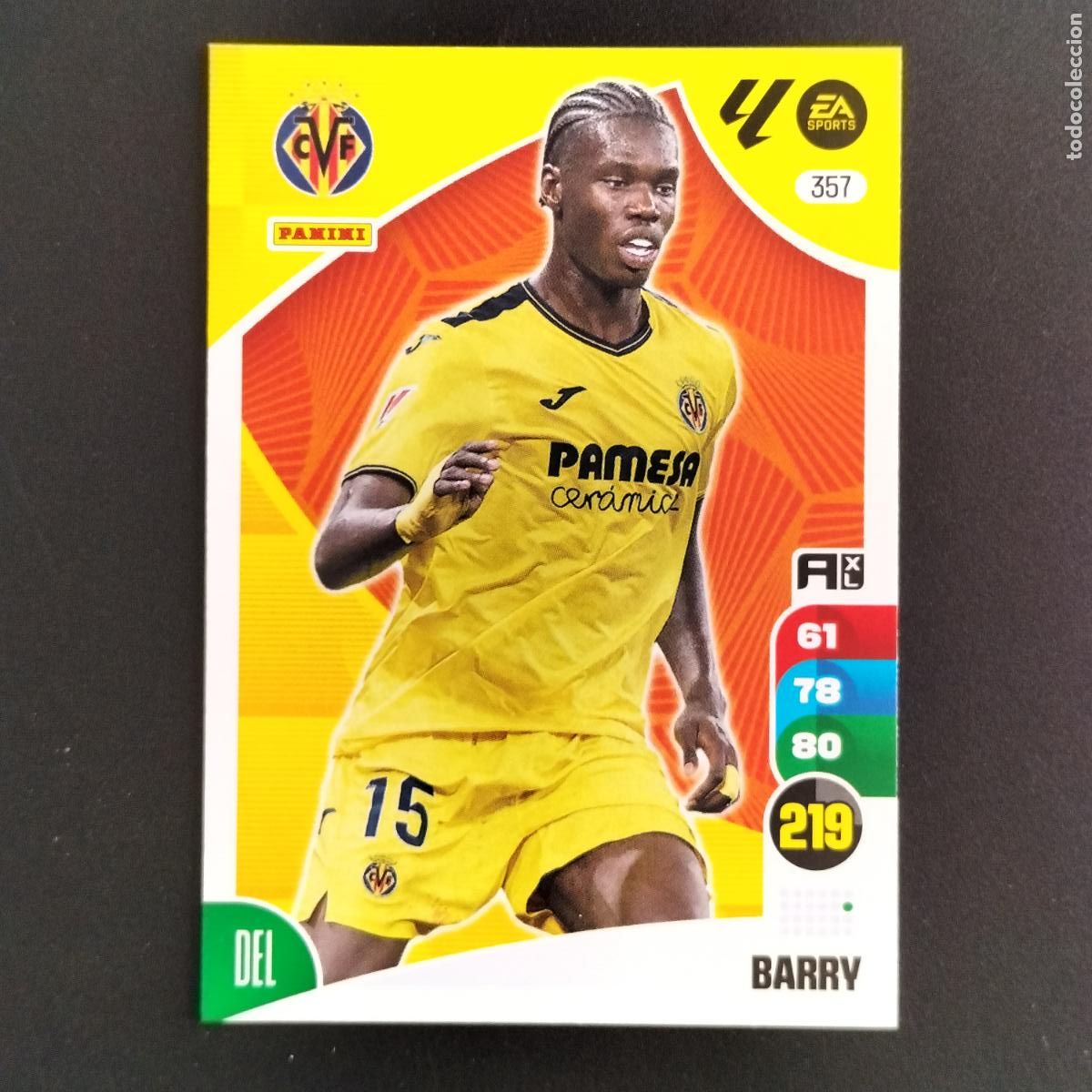 Cromos de F&uacute;tbol: 357 BARRY VILLARREAL CROMOS ADRENALYN XL LALIGA CARD 2024 2025 24 25 PANINI