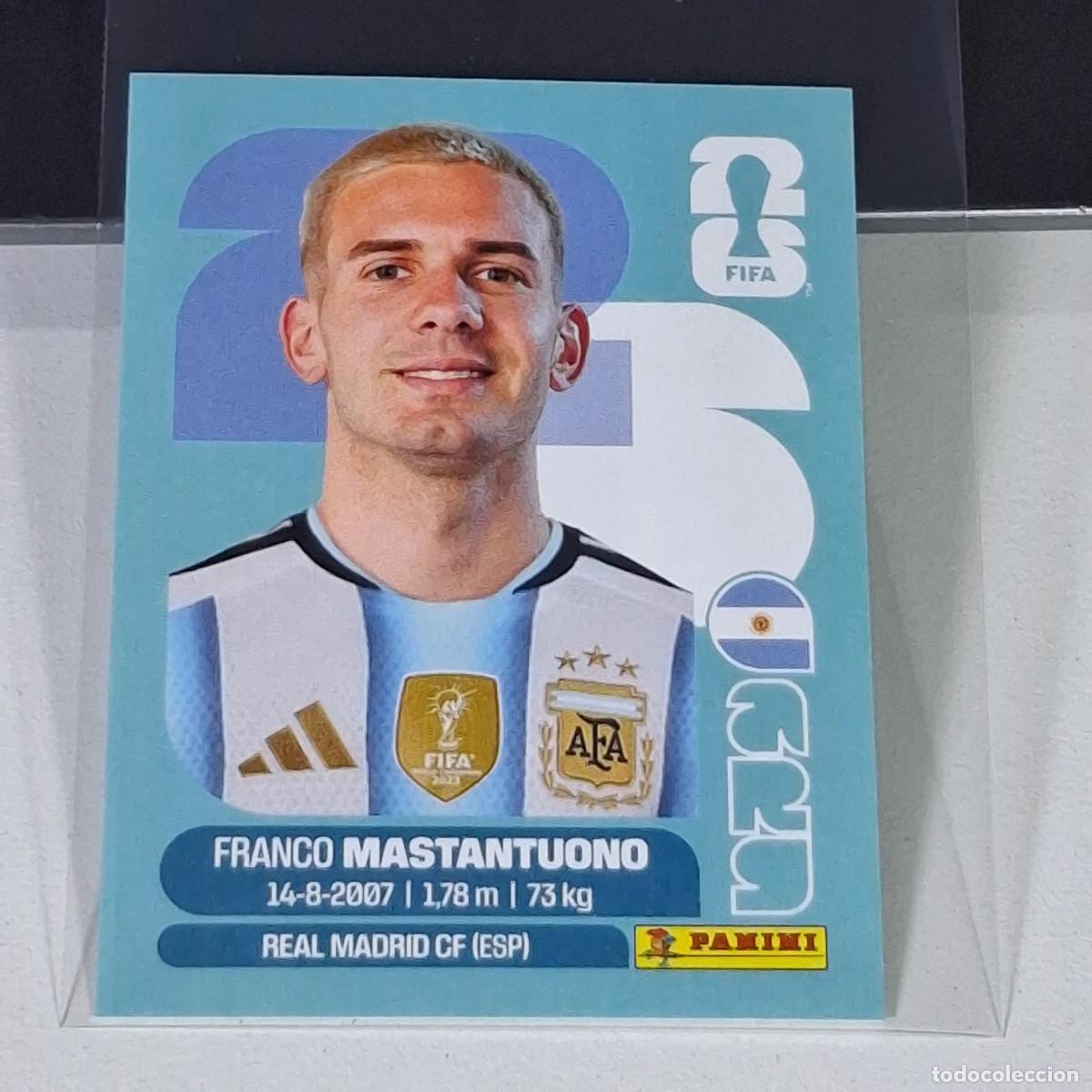 Cromos de F&uacute;tbol: A36 ARG15 FRANCO MASTANTUONO ARG 15 ARGENTINA ARG MUNDIAL FIFA WORLD CUP 2026 STICKER PANINI