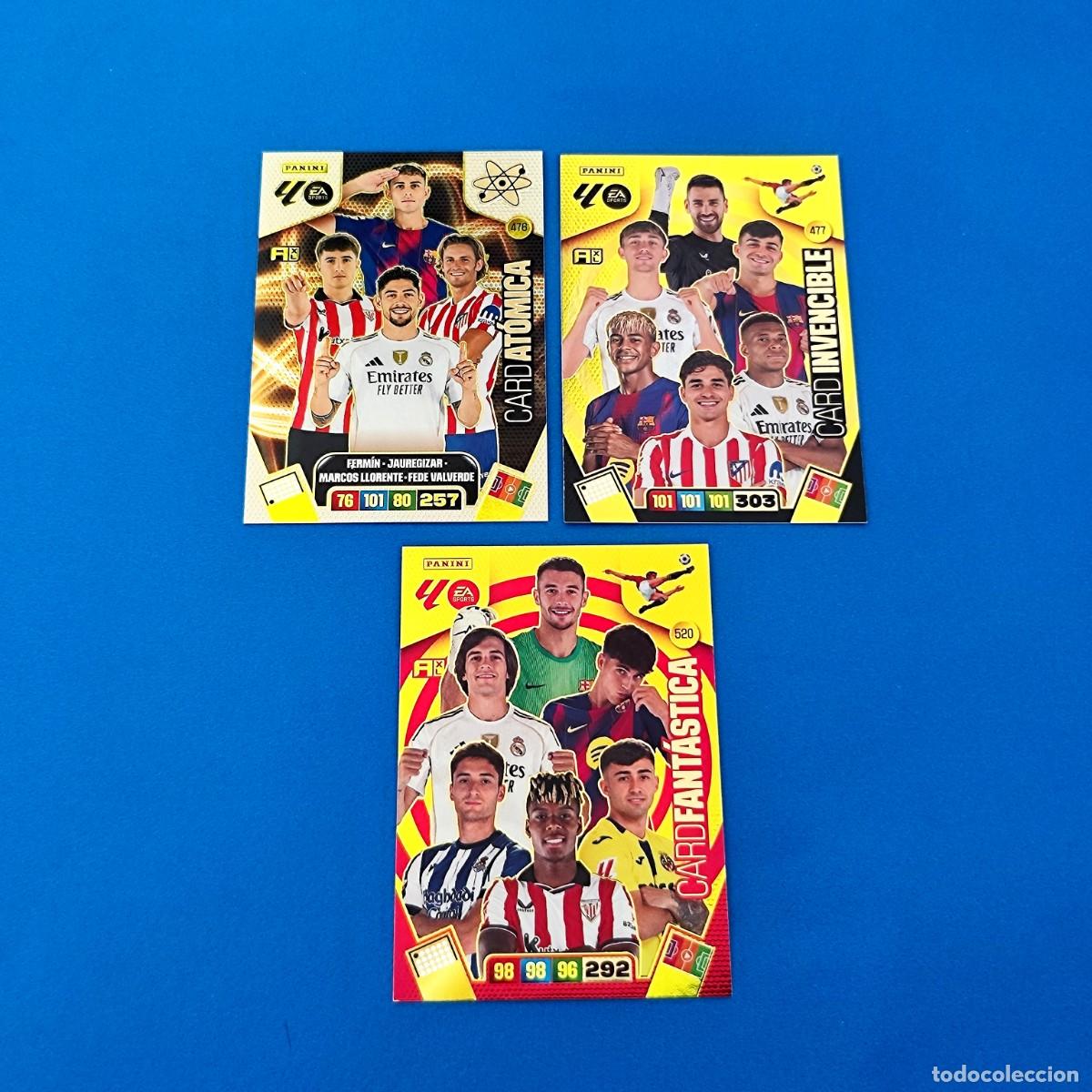 Cromos de F&uacute;tbol: Adrenalyn 2025 2026 / 25 26 Card Fant&aacute;stica 520 Invencible 477 At&oacute;mica 476