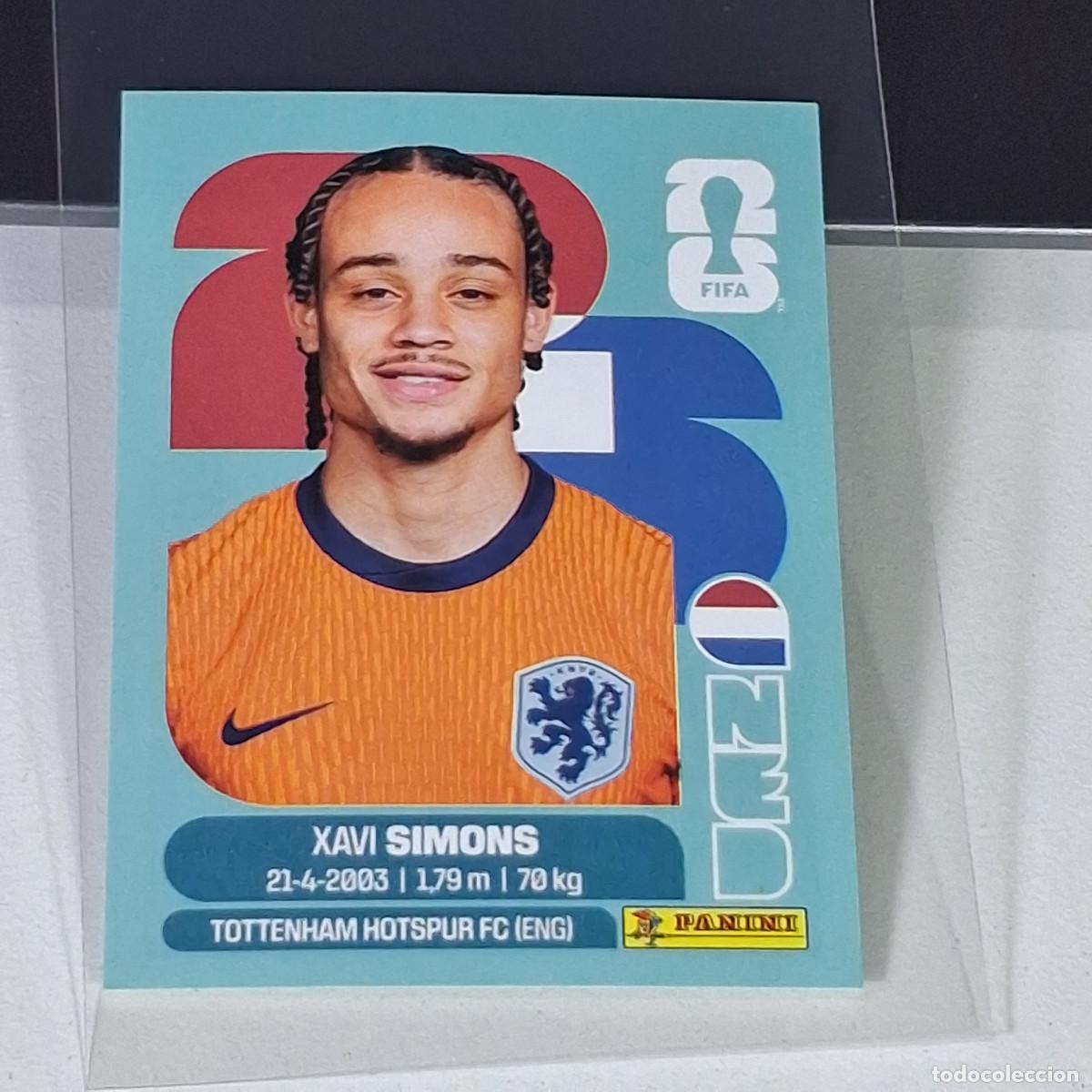 Cromos de F&uacute;tbol: A36 NED 15 NED15 XAVI SIMONS PA&Iacute;SES BAJOS HOLANDA NED MUNDIAL FIFA WORLD CUP 2026 STICKER PANINI