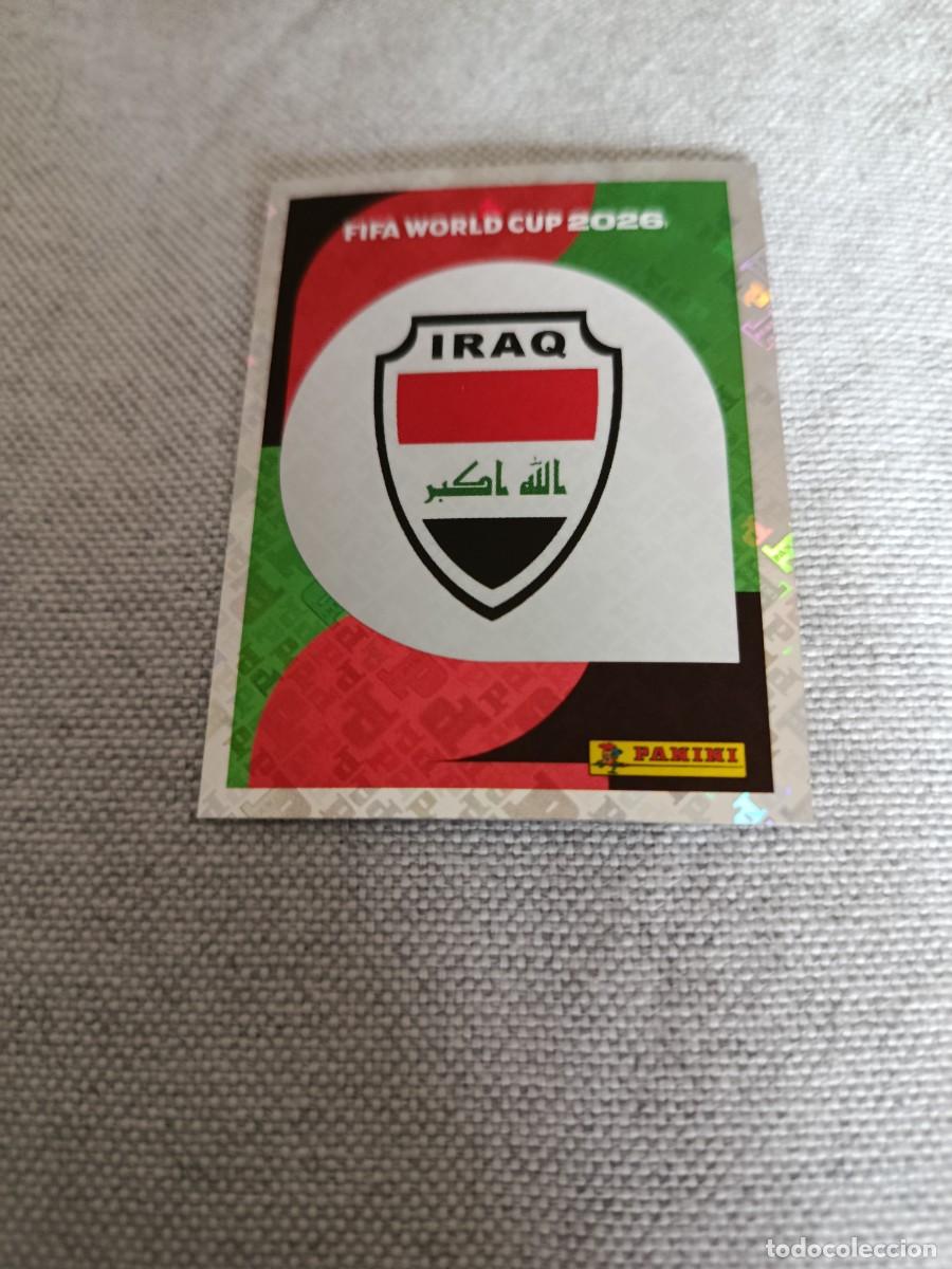 Cromos de F&uacute;tbol: Panini Mundial 2026 Estados Unidos-Mexico. 1- Escudo. Iraq. Nunca pegado.