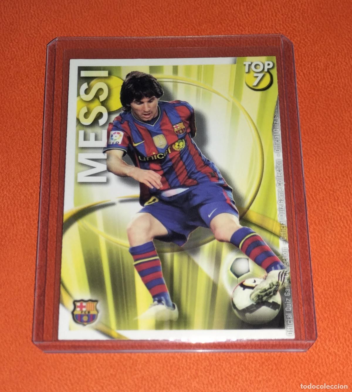 Cromos de F&uacute;tbol: 595 LIONEL MESSI TOP VERSION MATE FC BARCELONA CARD MUNDICROMO QUIZ GAME 2010 2011 10 11