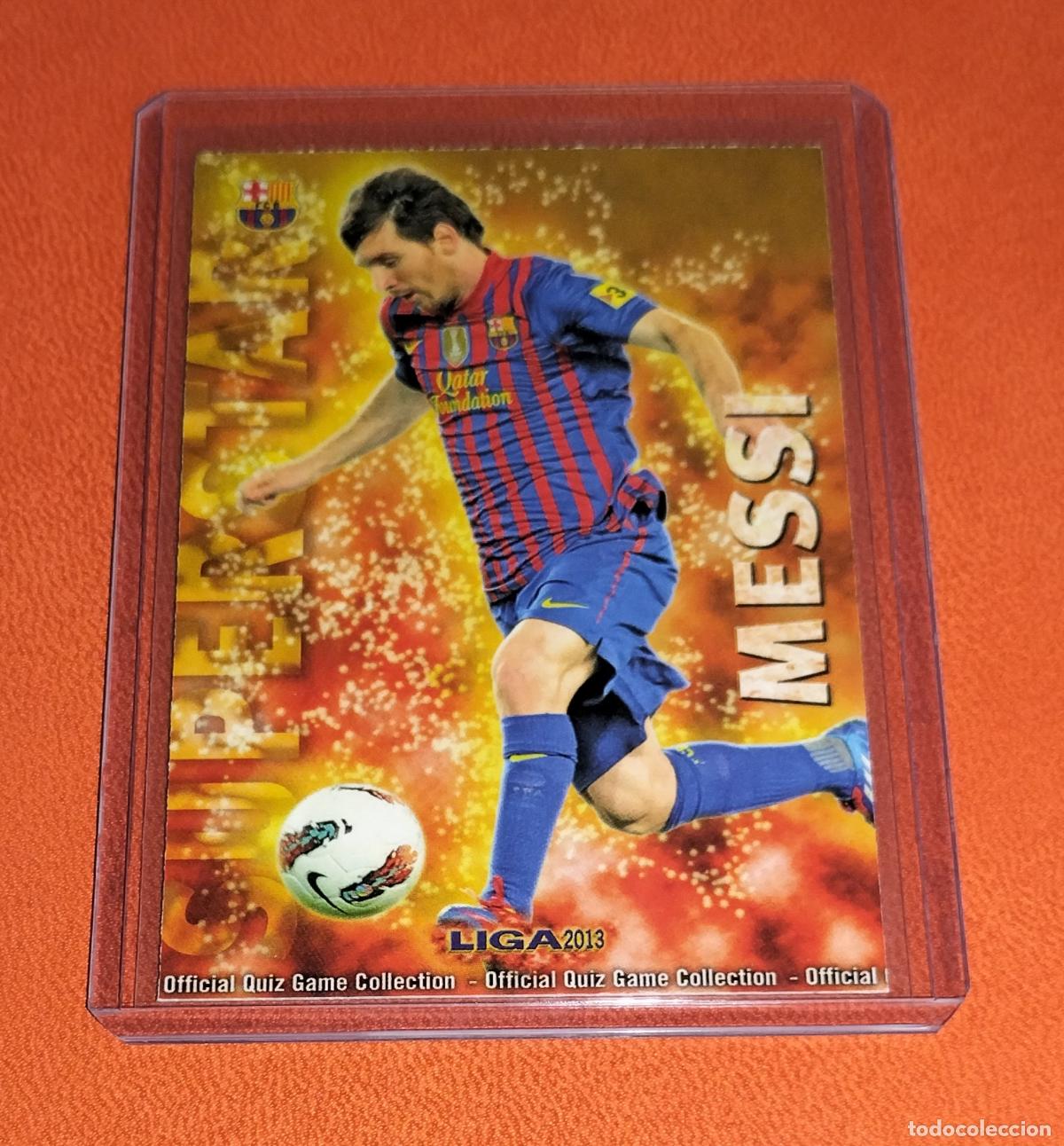 Cromos de F&uacute;tbol: 53 LIONEL MESSI SUPERSTAR MATE FC BARCELONA CARD MUNDICROMO SPORT QUIZ GAME LIGA 2012 2013 12 13