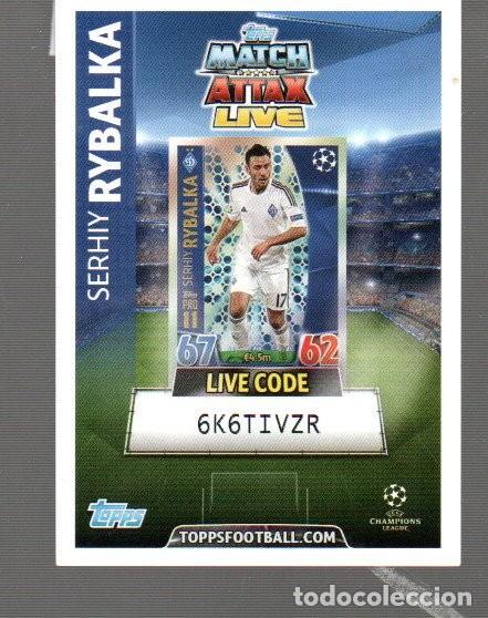 Cromos de F&uacute;tbol: CROMO DE MATCH ATTAX LIVE DE TOPPS FOOTBALL CON SERHIY RYBALKA