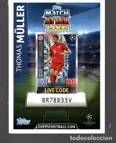 Cromos de F&uacute;tbol: CROMO DE MATCH ATTAX LIVE DE TOPPS FOOTBALL CON THOMAS MULLER