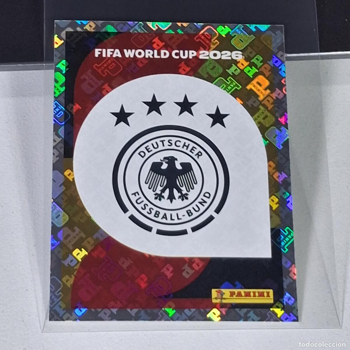 Cromos de F&uacute;tbol: A36 GER1 EMBLEM ESCUDO 1 ALEMANIA GER GERMANY MUNDIAL FIFA WORLD CUP 2026 STICKER PANINI