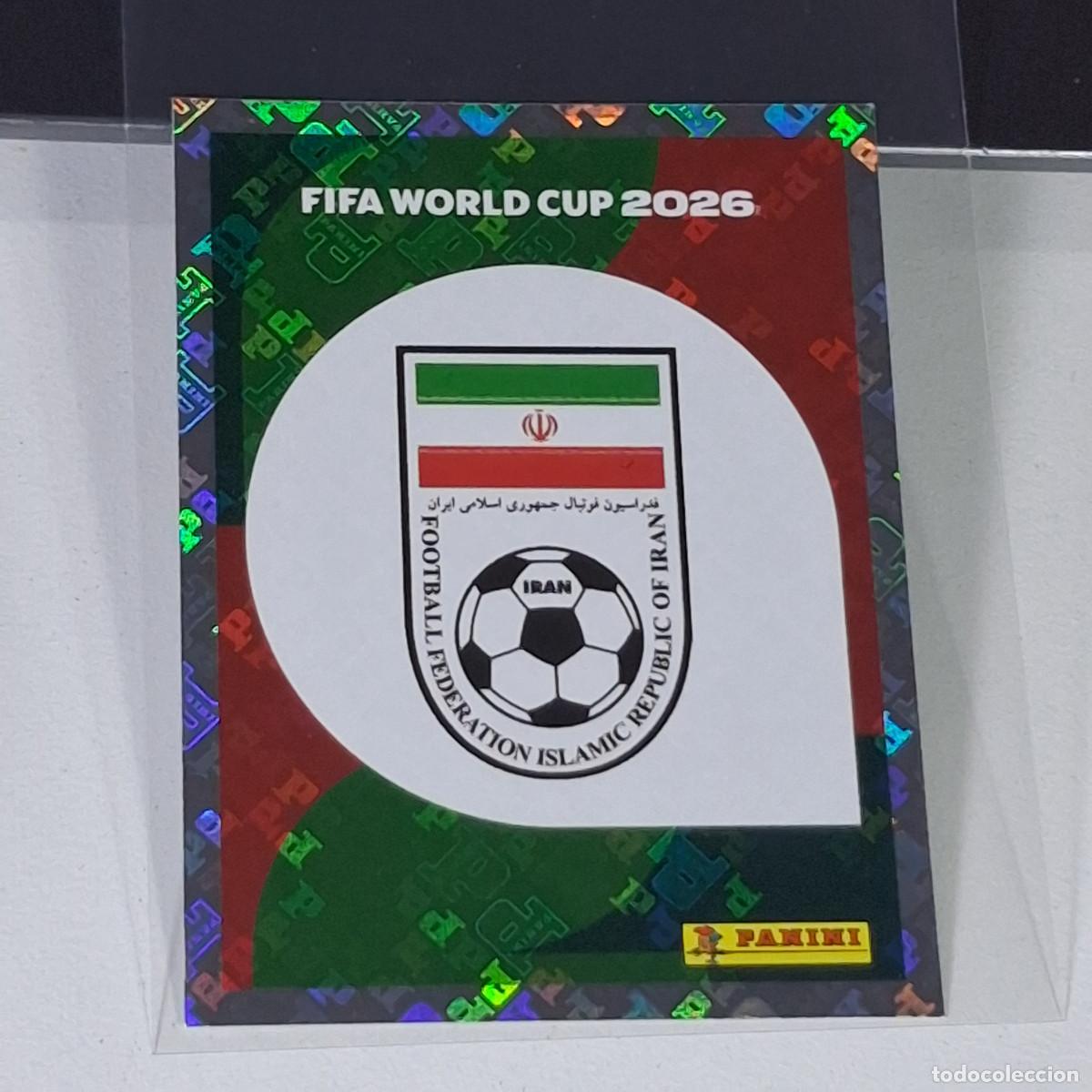 Cromos de F&uacute;tbol: A36 IRN 1 IRN1 ESCUDO LOGO BADGE IRAN IRAO MUNDIAL FIFA WORLD CUP 2026 STICKER PANINI